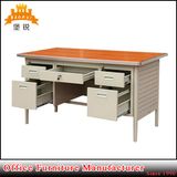 Wooden Top and Double Pedestal Furniture Steel Office Desk Computer Table