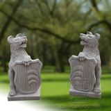 Wolf Dog Marble Stone Sculpture Animal Stone Statue