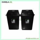 Plastic PP Push Lid 40 L Office Indoor Garbage Bin
