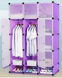 Living Room Wardrobe Cabinet Sale, Plastic Wardrobe with Clothes Hanger Pole, Cheap Folding PP Panel DIY Bedroom Wardrobes (EP-03)