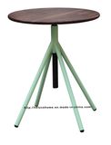 Industrial Metal Restaurant Wooden Vintage Swivel Green Dining Table