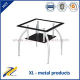 Hot Sale Glass Top and Chromed Legs Coffee Table