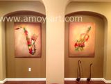 Handmade Guitar Sets Oil Painting on Canvas for Home Decoration