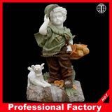 Colorful Boy Marble Statue Garden Decoration Sculpture Marble Sculpture
