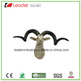 Polystone Sheep Skull Mounted Animal Head Sculpture Wall Trophy for Home Decoration