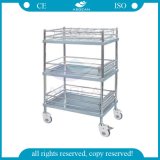 AG-Ss055 Ce&ISO Approved Three Shelves Stainless Steel Hospital Nursery Trolleys