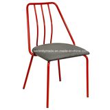 Lobby Metal Wire Side Chair with Fabric Pad for Coffee Bar and Restaurant