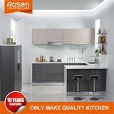 High End Matt Grey PVC Board Kitchen Furniture Cabinet
