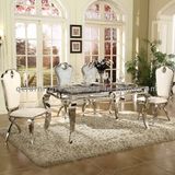 2017 Newest Fancy Stainless Steel Dining Table for 6 People