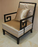 Chinese Design Wooden Hotel Lobby Furniture Accent Armchair Sofa
