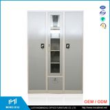 Henan Mingxiu 3 Door Bedroom Closet Steel Wardrobe Cabinets / Cheap Storage Cabinet