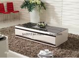 New Design Living Room Furntiure High Gloss MDF Glass Coffee Table (CJ-147A)