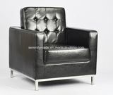 Italian Style Top Luxury Black Classic Tufted Upholstered Leather Sofa Chair