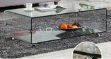 Living Room Coffee Table with Hot Bending Glass Design