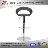 Well Furnir Wicker Adjustable-Height Bar Stool with Chrome Base T-069