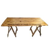 Outdoor Rustic Wood Trestle Dining Table for Event Wedding