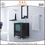 N&L Bathroom Furniture Oak Bathroom Vanity with Glass Basin