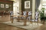Luxury Rose Gold Stainless Steel Dining Table Design Marble Top