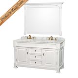 Antique Style Floor Standing Bathroom Cabinet with Mirror