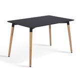 Black Rectangle Wood Dining Table