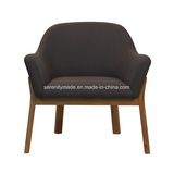 American Style Dessa Dining Lounge Arm Chair with Wooden Base