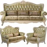 Leather Sofa Set with Wooden Sofa Frame (818)