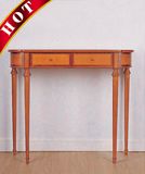 Natural Color Birch Solid Wooden Hallway Carved Console Table