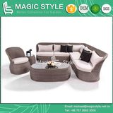 Rattan Corner Sofa Set Wicker Combination Sofa Patio Sofa with Cushion Garden 2-Seat Sofa