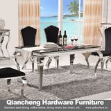 2016 Modern Glass Dining Table and Stainless Steel Dining Table