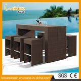 The Belt and Road Modern Hotel Patio Rattan Bar Chair and Table Set Garden Outdoor Bistro Furniture