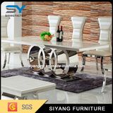 Modern Dining Room Set White Marble Diing Table