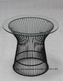 Classic Leisure Restaurant Dining Furniture Metal Wire Glass Side Table