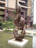 Resin Imitation Copper Water Sculpture Fish, Outdoor Garden Metal Sculpture.