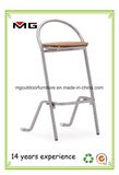 Teak Outdoor Bar Chair Armless with Stainless Steel Legs
