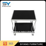 Fancy Rose Gold Stainless Steel Glass Side Table