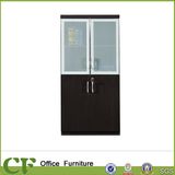 Lockable Office Wooden Filing Cabinet with Glass Door