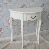 Wh-4119 Antique White Semicircle Bedside Table with Drawer