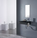 Tempered Glass Sink/Basin with Stainless Steel Frame