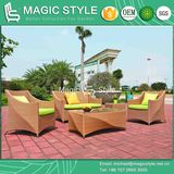 Garden Rattan Sofa with Cushion Modern Wicker Sofa Outdoor Patio Sofa (Magic Style)