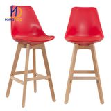 Eames Plastic Tulip Wooden Leg Bar Stool/ Bar Chair