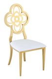 Classic Series Gorgeous Sweet Olive Shape Dual-Use Gold Stainless Steel Banquet Chair