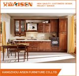 Dark Wood Color Modular Customized Design Solid Wood Kitchen Cupboards