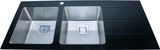 Tempered Glass Top Stainless Steel Kitchen Sink with Drainboard Drainer (GD01)