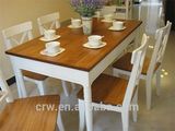 Wh-4054 White Model Dining Table with Price and Chair Set for Sale