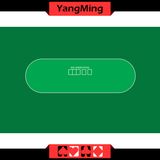 100% Polyester Fabric Standard Poker Table Layout Texas Holdem Poker Oval Table Layout- Green Color (YM-DZ03G)