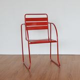 Wholesales Slat Metal Chair Bistro with Arms Restaurant Furniture (SP-MC097A)