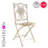 Wrought Iron Antique White Folding Durable Chair Leisure Chair