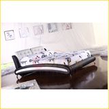 2014 Modern Design Round Queen Size Fabric Bed Was Made From Solid Wood Frame and Flannelette for The Bedroom Furniture
