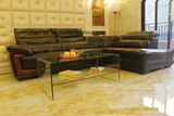 Double Floor Glass Bending Glass Coffee Table