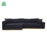 Black L Shaped Wooden Sofa Designs Long Fabric Sectional Sofas